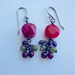 SILPADA RED JADE DROP EARRINGS.
